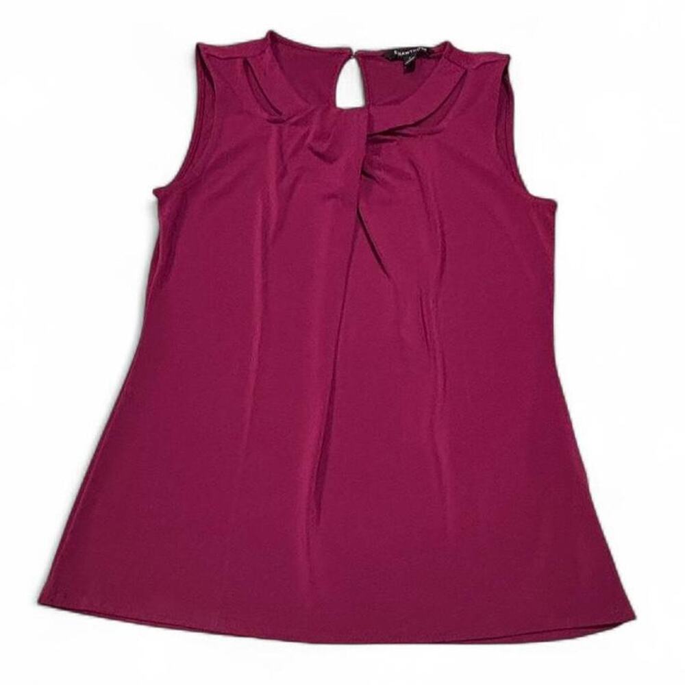 41 Hawthorn Stitch Fix Maroon Sleeveless Blouse - Pleated Neck - Size XL